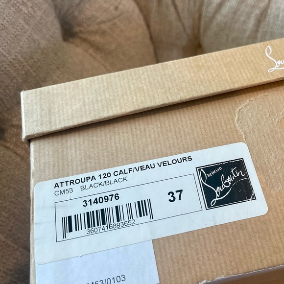 CHRISTIAN LOUBOUTIN- CALFSKIN VEAU VELOURS ATTROUPA 120 BOOTIES - Picture 5 of 9